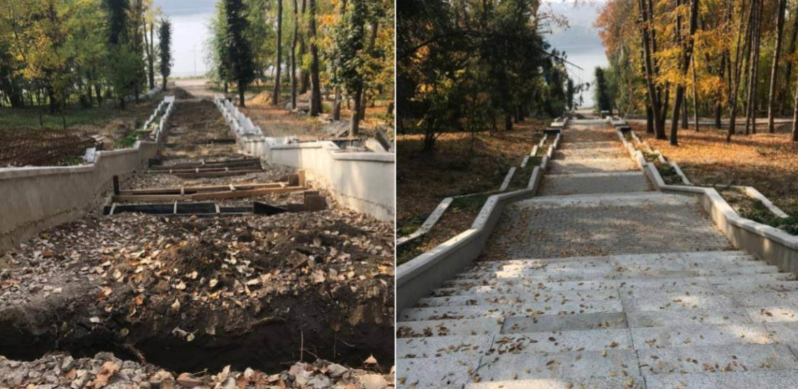orasul chisinau, Cum arată scara din Parcul ”Valea Morilor”, după reconstrucție, primaria chisinau, republica molova, ruslan codreanu primar,