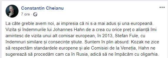 Constantin Cheianu, Cheianu și Durbală, Jurnal TV, Ora de Ras, Mai pe scurt cu Cheianu, Andrei Năstase, Platforma DA, Johannes Hahn, Dmitri Kozak, comisarul european