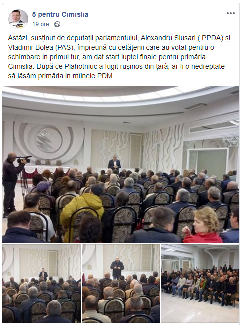 5 pentru cimislia, Sergiu Andronache, Candidat ACUM, Locale, Turul 2