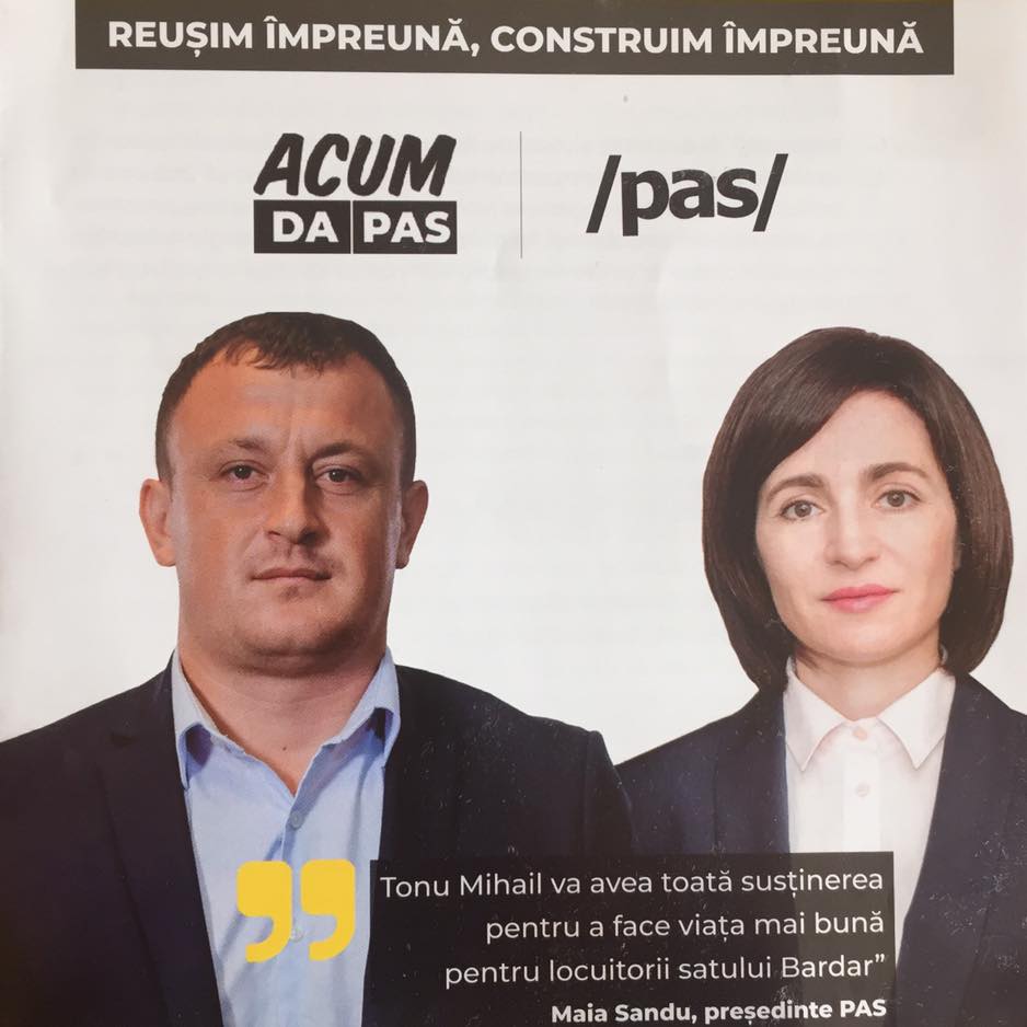 Tonu Mihail, ACUM, PAS, Maia Sandu, primar, satul Bardar