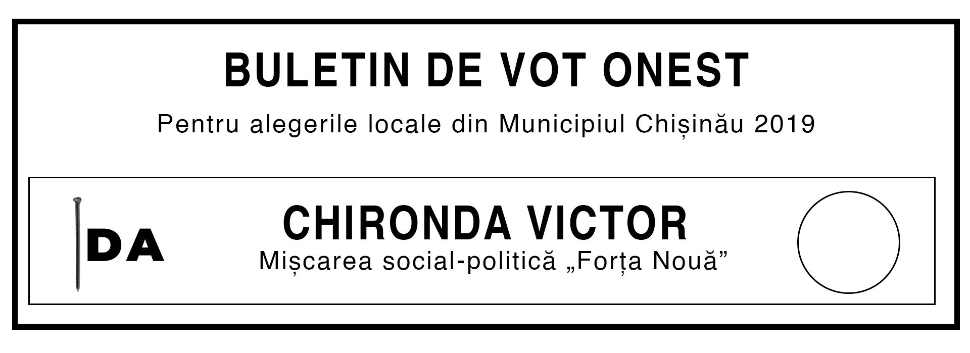 Buletin de vot, haios, glumă, electorala 2019, campanie electorală, alegeri, primar, Chișinău