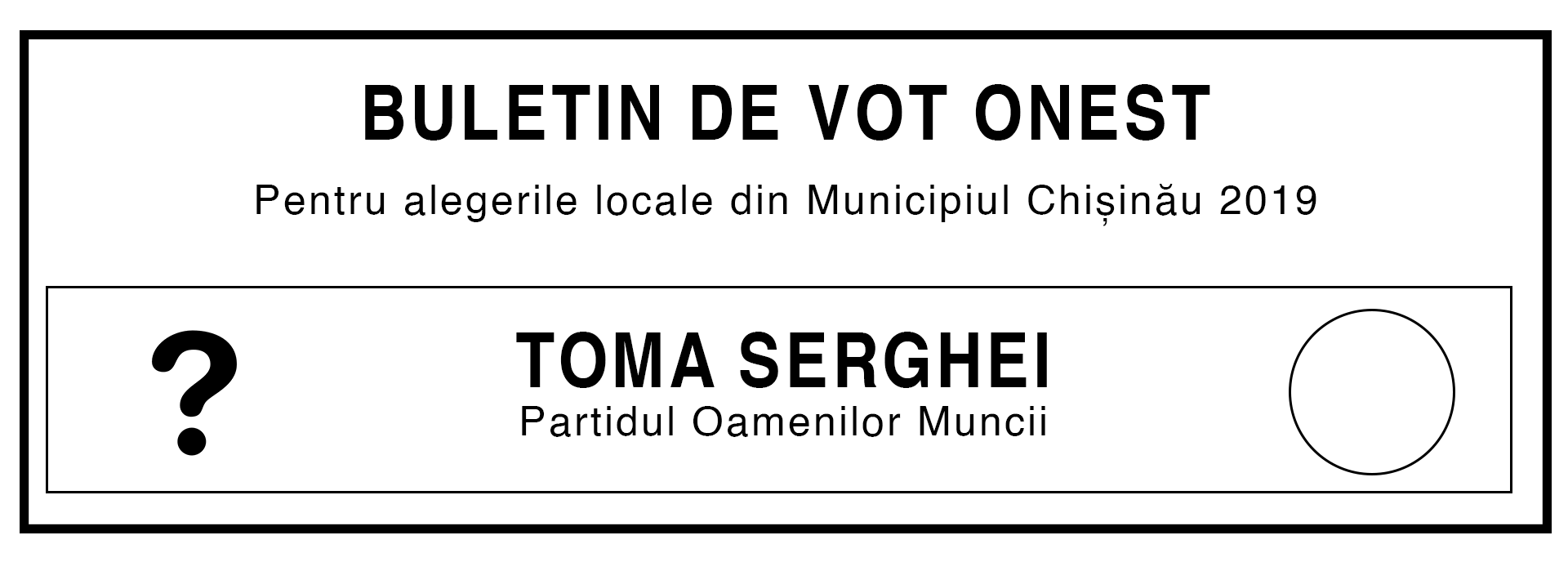 Buletin de vot, haios, glumă, electorala 2019, campanie electorală, alegeri, primar, Chișinău