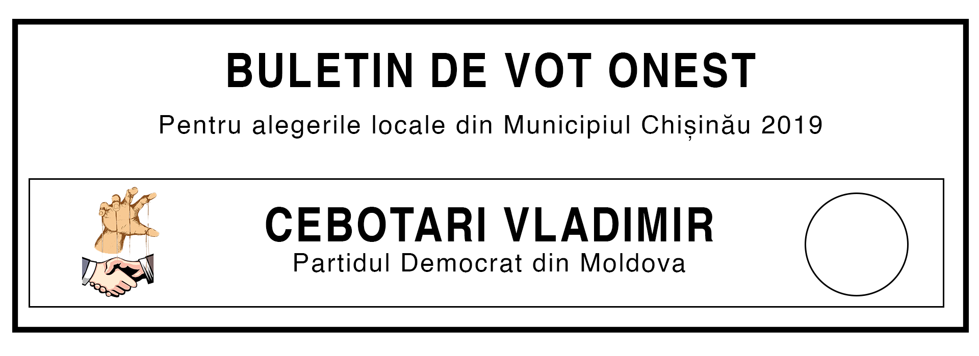Buletin de vot, haios, glumă, electorala 2019, campanie electorală, alegeri, primar, Chișinău
