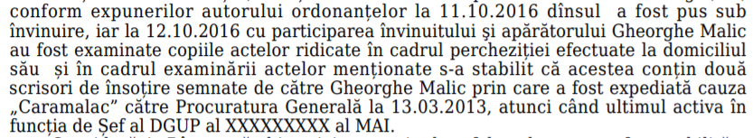 Dosar, Malic, Kramalak, alias Bulgaru, Procuratura Generală