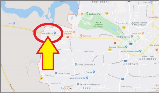 CARACAL, Casa lui Dincă, Google maps