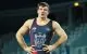 Mihail Bradu celebrating his silver medal at the Zagreb Open wrestling competition