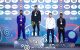 Vitalie Eriomenco on the podium after winning bronze at the Zagreb Open wrestling tournament