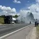 Incendiu la o cisternă cu 30 de tone de motorină la Sîngerei. Detalii de la IGSU