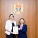FOTO // Carolina Perebinos a primit copiile scrisorilor de acreditare ale ambasadorului Austriei în Moldova, Martina Hermann
