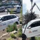 O mașină a unei școli auto a fost implicată într-un accident în Chișinău. Vehiculul a ajuns pe spațiul verde din intersecție